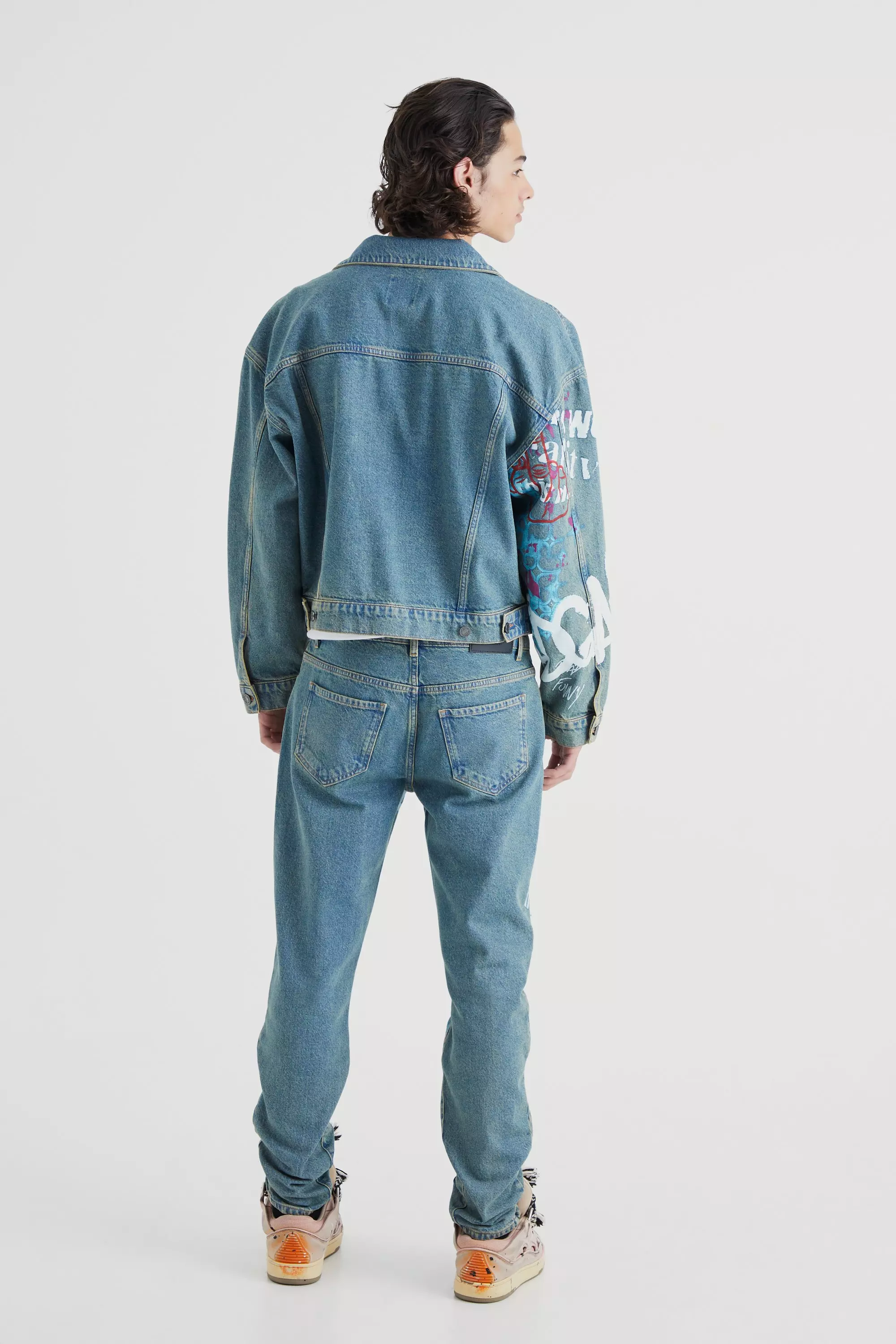 Graffiti hot sale jeans jacket